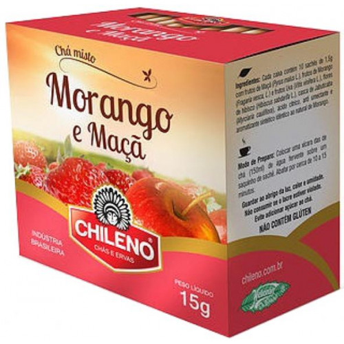 Cha Chileno Misto de Morango ENVELOPADO 10x15gr